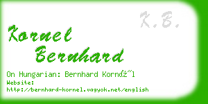 kornel bernhard business card